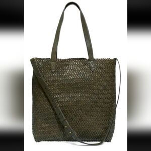 Madewell Dark Olive Woven Tote